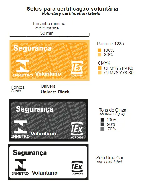 Selos de Identificação da Conformidade para o Produto